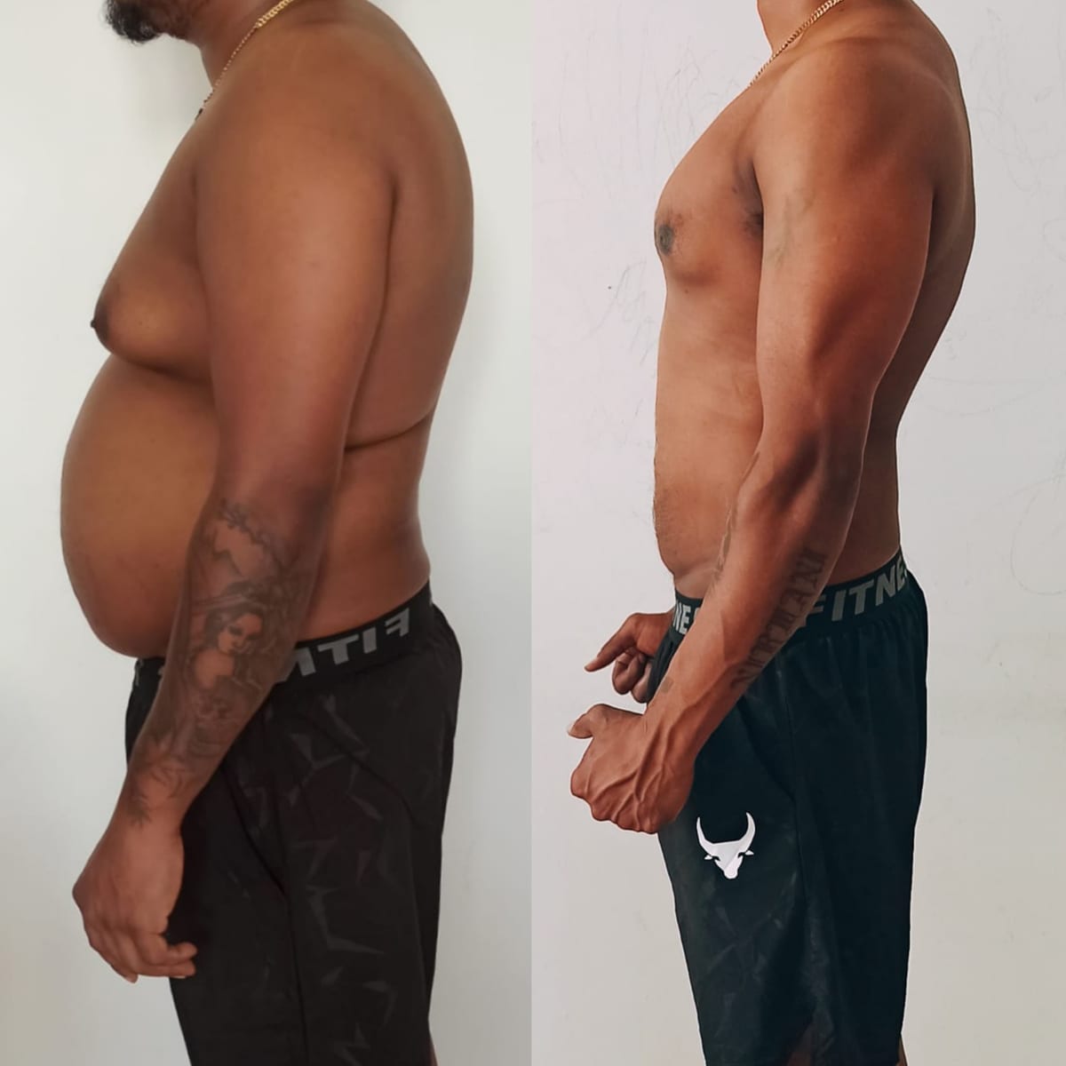 Supun before and after — 20 kg lost over 5 months of online coaching